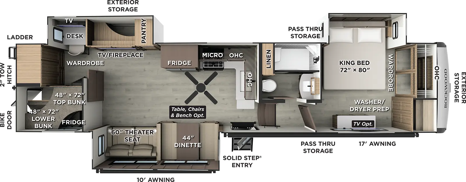 Rockwood Signature Fifth Wheels 405SBH Floorplan